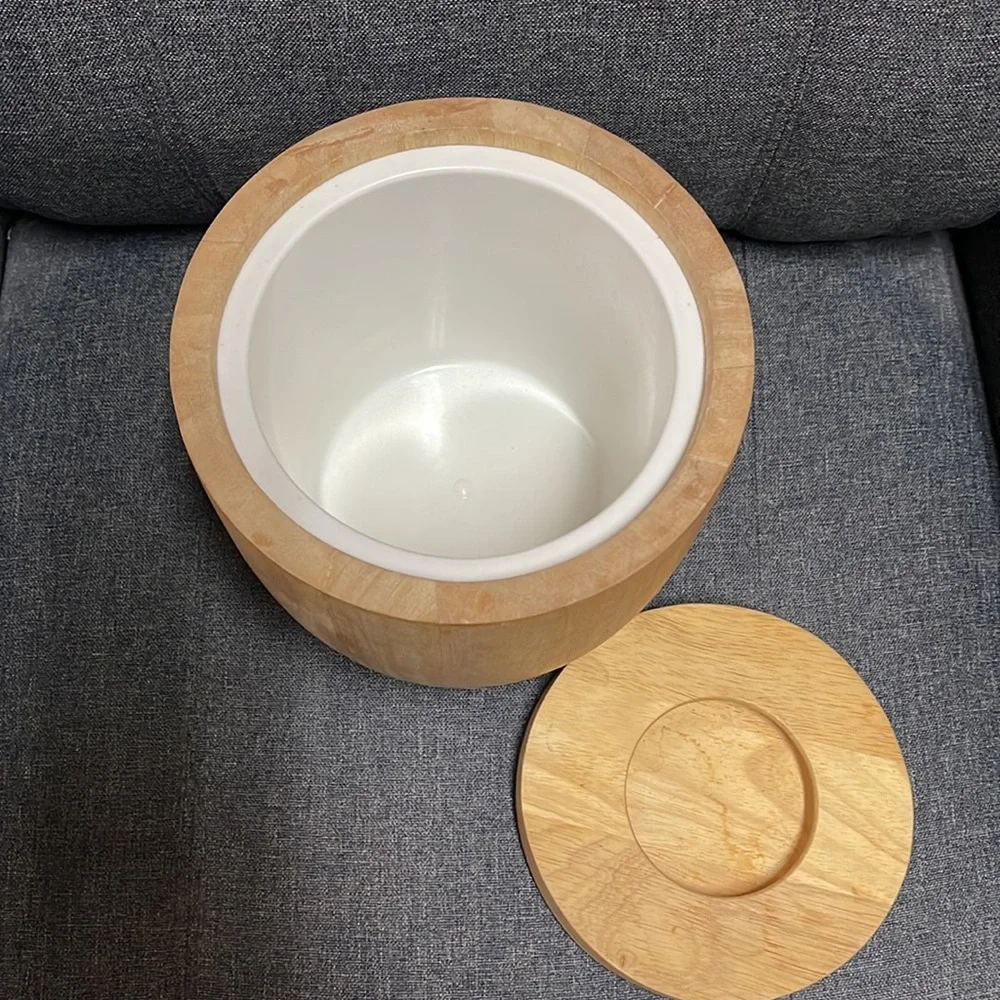 Crate & Barrel Wooden Ice Bucket